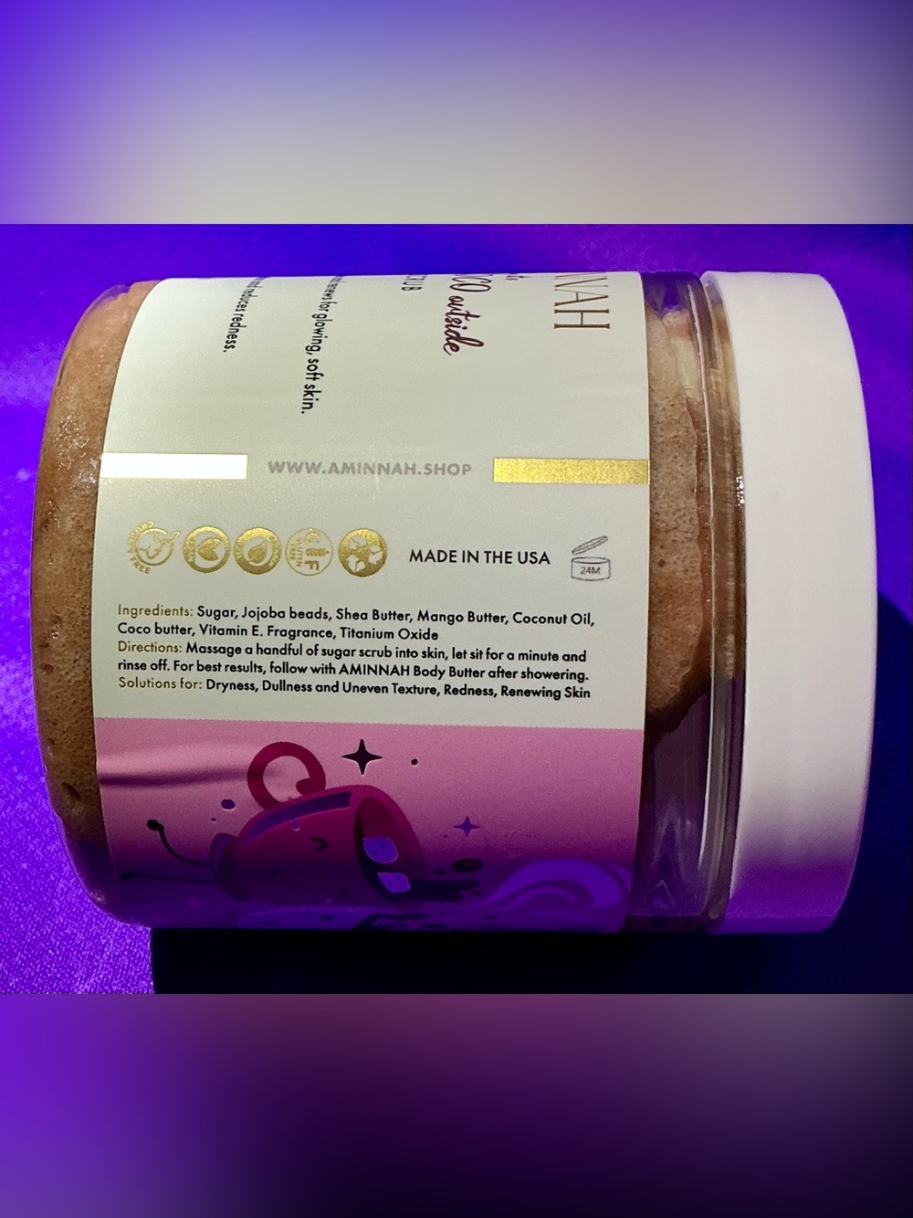 Aminnah Baby It's Coco Outside Sugar Scrub - Pink/Brown - Picture 2 of 2
